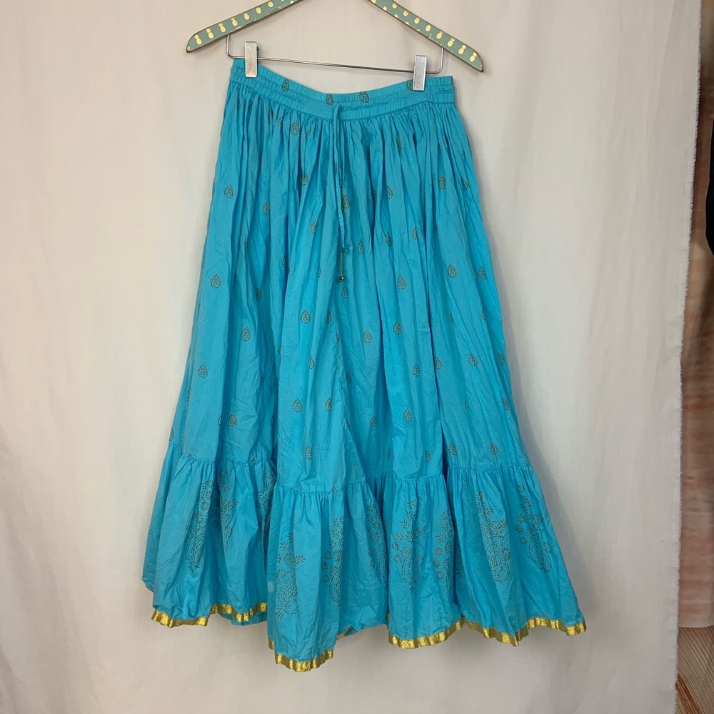 Vintage Grace Elements Aqua Maxi Skirt Gypsy Boho